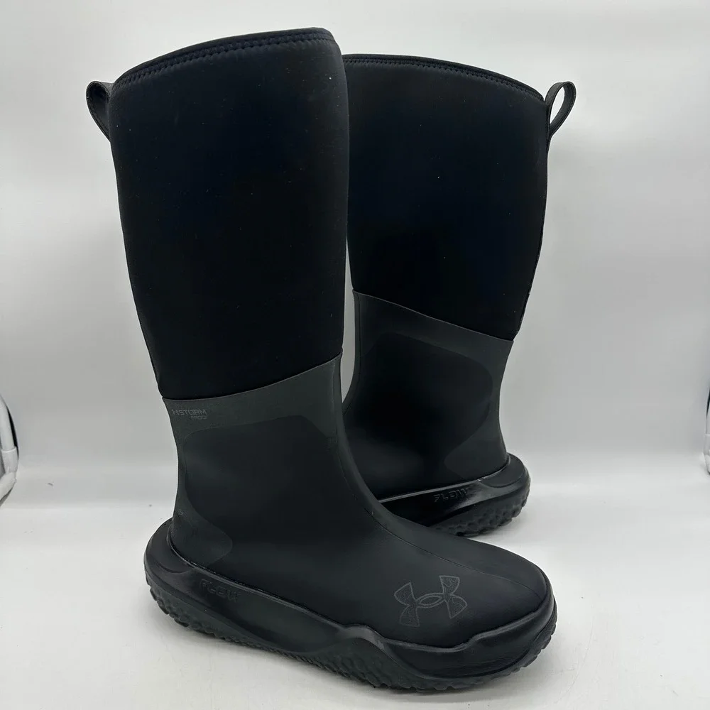 Under Armour 6000764-001 Mens Size 10.5 Black Mud Freek Waterproof Pull-On Boots
